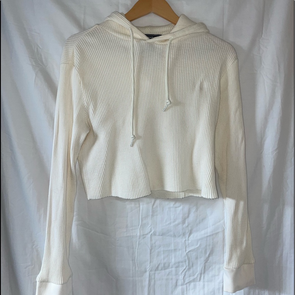 Thermal cropped hoodie